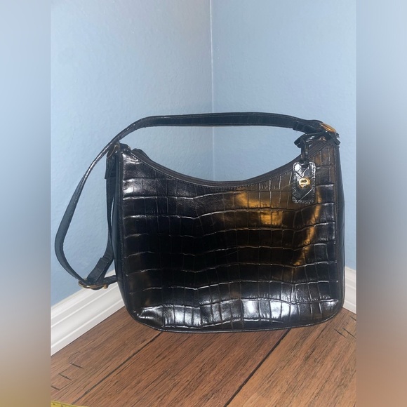 Vintage shoulder bag croc embossed leather we bag handbag purse - Picture 7 of 14